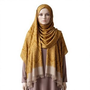 Damask Medallion Jacquard Shawl