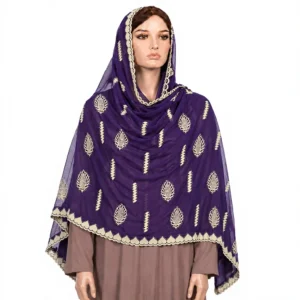 Chiffon Shawl – Floral with Stone Work, Formal Wedding