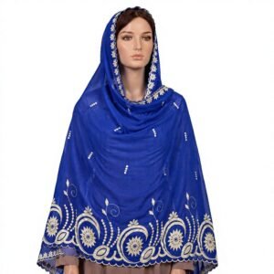 Swiss Voile Shawl – Floral Border Embroidered