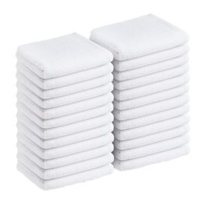 Cotton Bath Towel 500 GSM – Striped Dobby Border, White