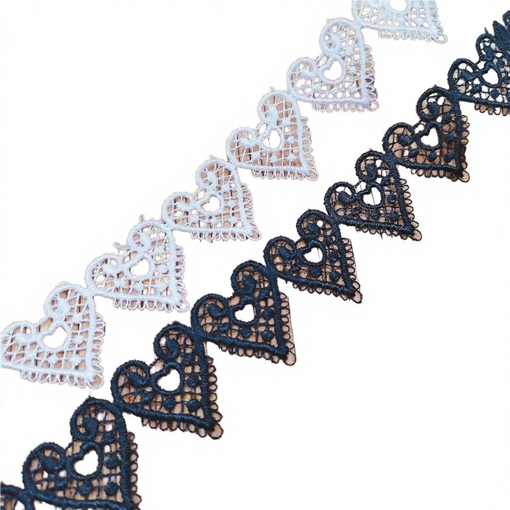 Water Soluble Heart Embroidery Lace Trim 2.7cm (view 2)