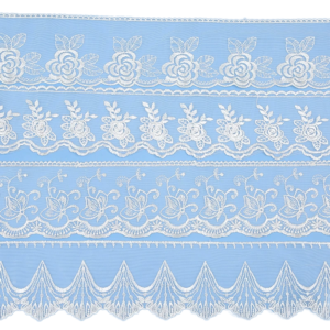 Organza Rose Embroidered Lace Trim 10cm