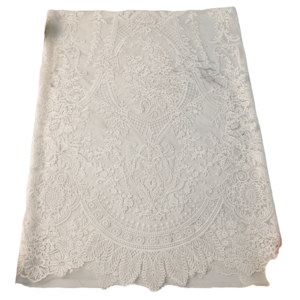 Embroidered Bridal Lace Mesh Fabric – Polyester, 135-140cm Wide