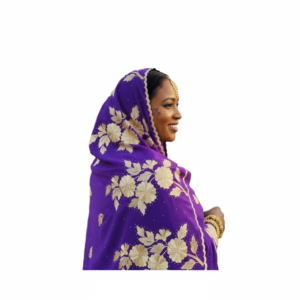 Chiffon Shawl – Gold Floral, Mixed Shades