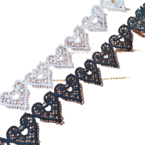 Water Soluble Heart Embroidery Lace Trim 2.7cm