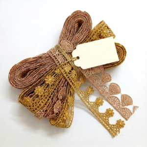 Guipure Lace Trim 4cm – Floral Gold Rose