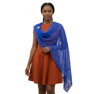 Chiffon Shawl – Medallion with Vine Border
