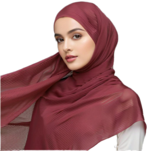Chiffon Scarf – Solid Colour, Pleated Crinkle Finish