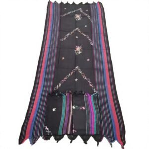 Floral Embroidered Cotton Voile Shawl