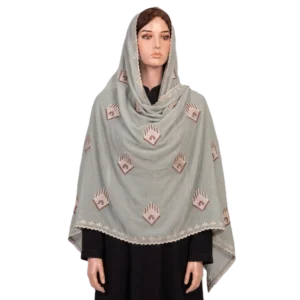 Chiffon Shawl – Floral Border with Stone Work, Wedding