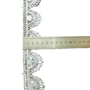 Polyester Guipure Lace Trim 4cm – Floral Embroidered Scalloped