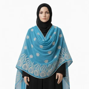 Chiffon Shawl – Floral Paisley with Stone Work