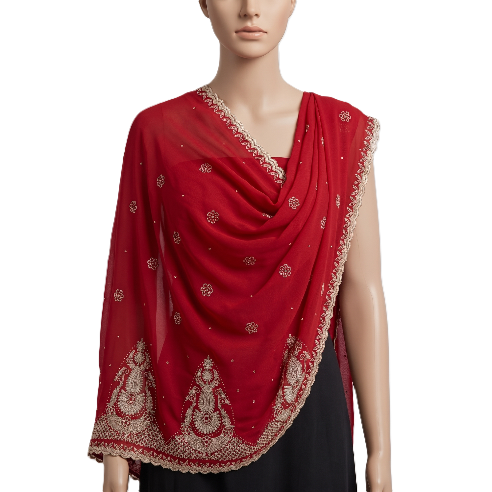 Chiffon Shawl – Daisy with Sunflower Border (view 3)