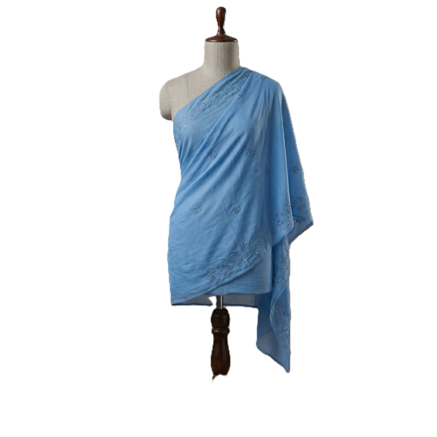 Swiss Voile Shawl – Floral Embroidered, Poly Cotton (view 3)