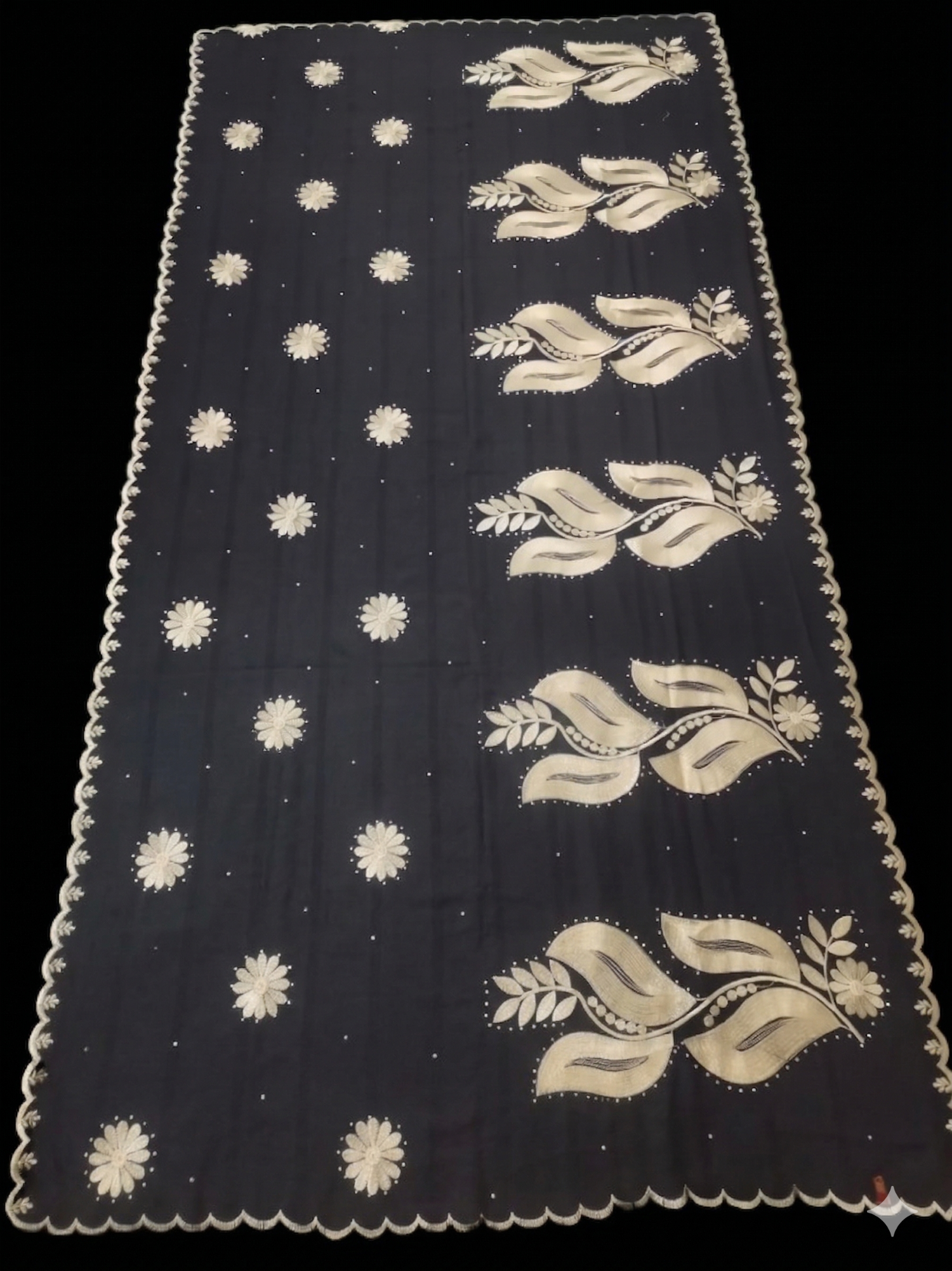 Swiss Voile Shawl – Floral Embroidered, Premium (view 2)