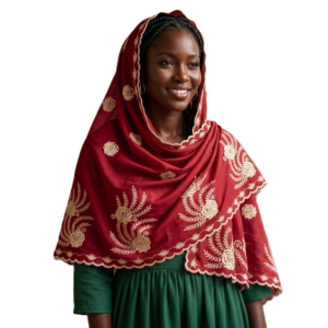 Swiss Voile Shawl – Rose Floral