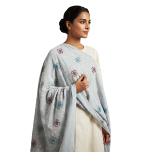 Swiss Voile Shawl – Multicolour Floral, 110 x 220 cm