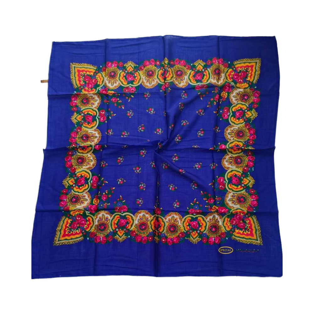 Floral Border Screen-Printed Square Scarf, 125 cm (view 6)