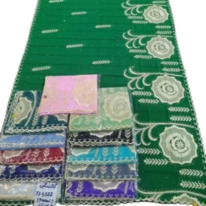 Chiffon Shawl – Floral with Leaf Vine