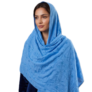 Swiss Voile Shawl – Floral, Medium Length