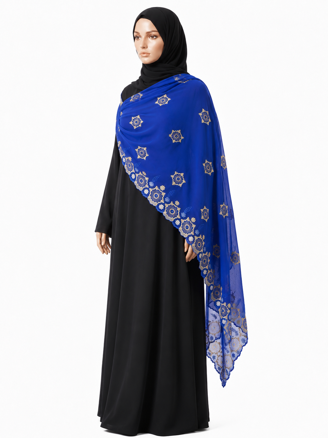 Swiss Voile Shawl – Mandala Border (view 3)