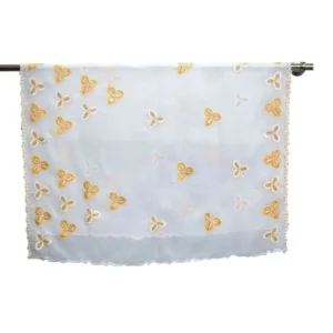 Chiffon Shawl – Butterfly with Scalloped Edge, Evening White
