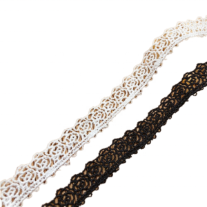 Guipure Lace Trim – Rose Floral in White and Black