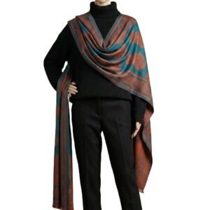 Viscose Acrylic Paisley Jacquard Shawl
