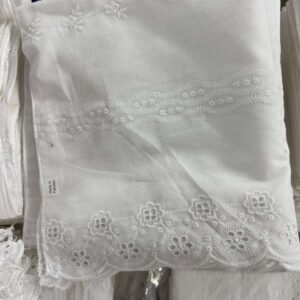 Swiss Voile Embroidered Cotton Fabric 80 GSM – Eyelet Floral