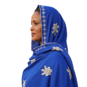 Swiss Voile Shawl – Floral with Geometric Diamond Border