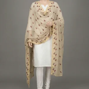 Chiffon Shawl – Floral with Stone Work, Autumn Wrap