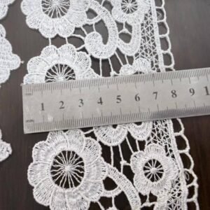 White Guipure Lace Trim 8.5cm – Water Soluble Border