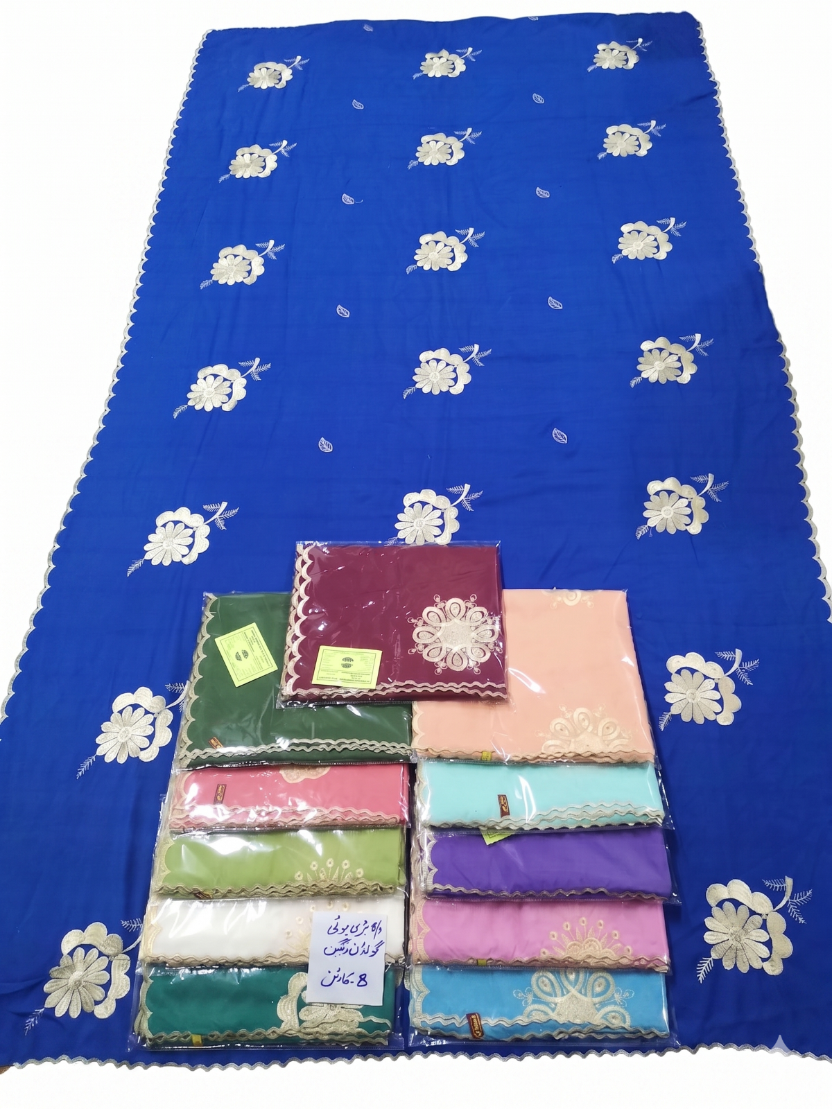 Swiss Voile Shawl – Floral on Cotton Ground (view 2)