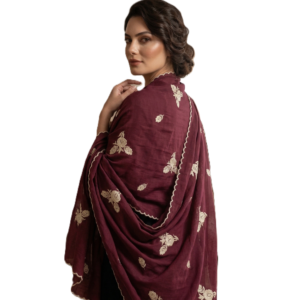Swiss Voile Shawl – Floral Schiffli Embroidered