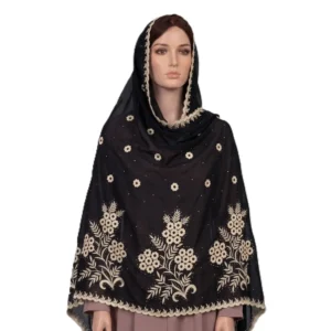 Chiffon Shawl – Floral with Scalloped Edge, Modest Bulk Wrap