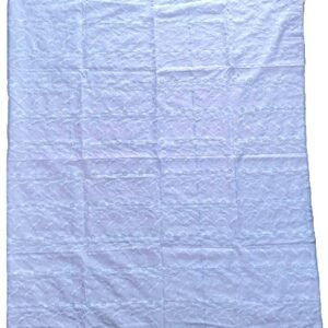 Swiss Voile Shawl – White Floral Eyelet, 2.5 Metre