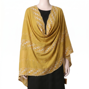 Swiss Voile Shawl – Floral, Single Colour Embroidery
