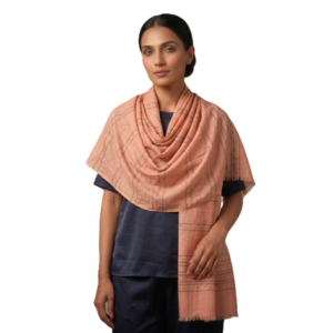 Metallic Lurex Stripe Voile Shawl