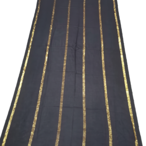 Gold Striped Tassel Pashmina-Style Shawl