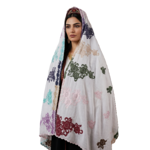 Swiss Voile Shawl – Floral, Long Hijab Cut
