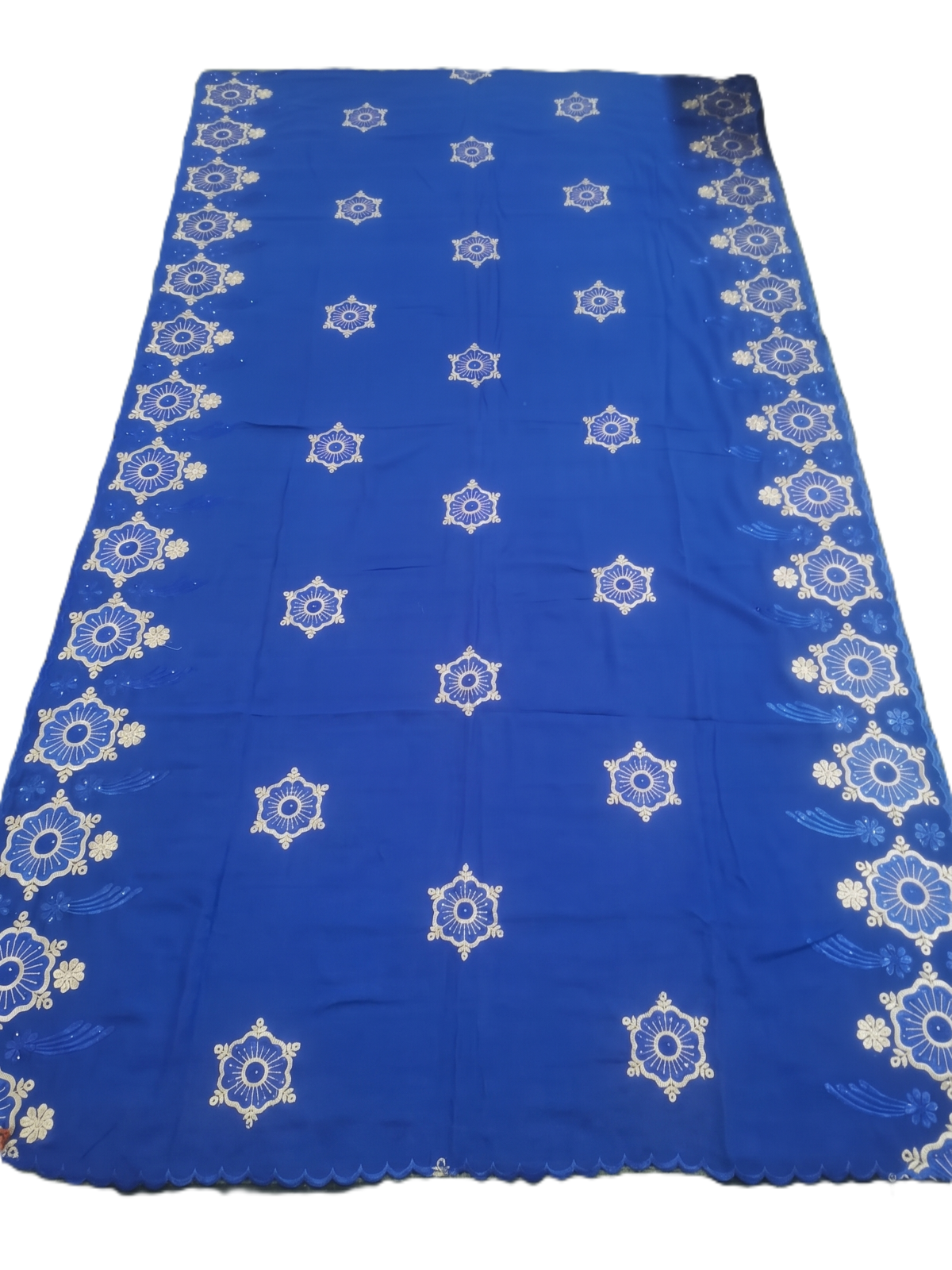 Swiss Voile Shawl – Mandala Border (view 2)